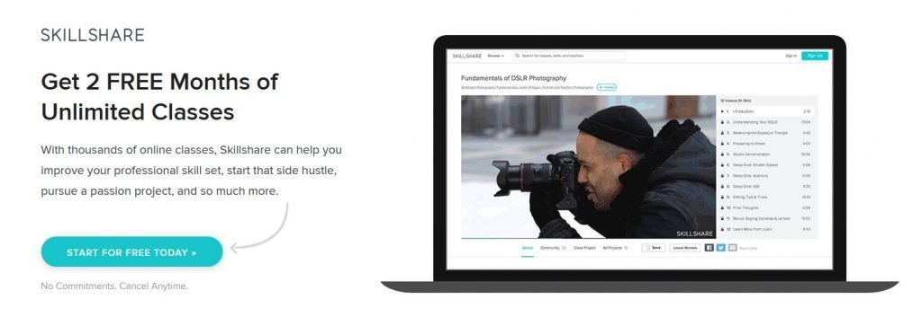 skillshare 2 month free trial