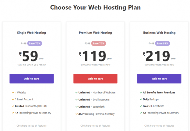 hostinger web hosting plans