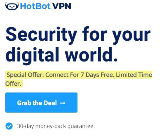 HotBot VPN Free Trial Offer