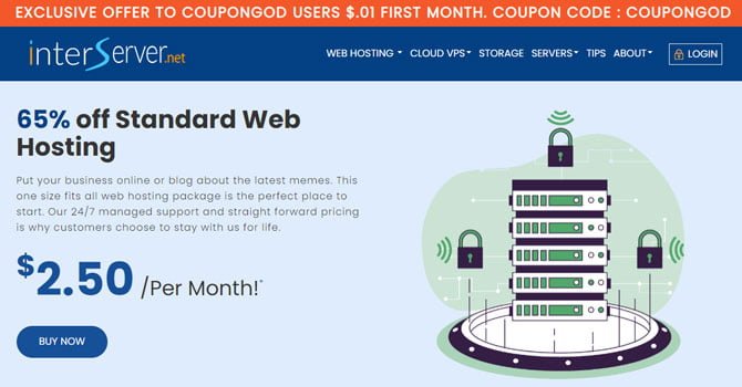 InterServer Free Trial Offer: 1 Cent for First Month Hosting 1 InterServer Free Trial Offer