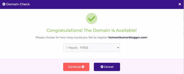hostarmada free domain