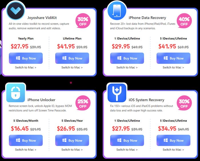 joyoshare single product deals