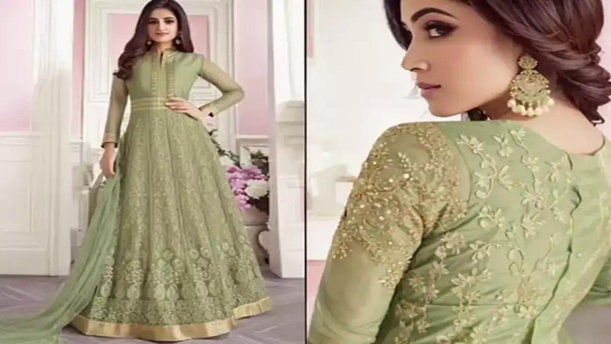 Floor Touch Anarkali with Embroidery