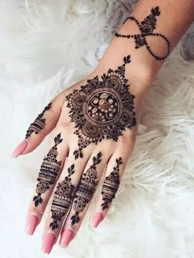 Back Flower Simple Mehndi Design