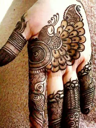 Creative Peacock Arabic Mehndi Design