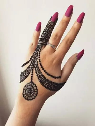 Dotted Flowers Arabic Mehndi  Design