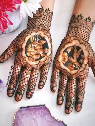 Peacock Leaves Mehndi Design