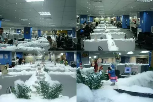 Snow Capped Office Decoration