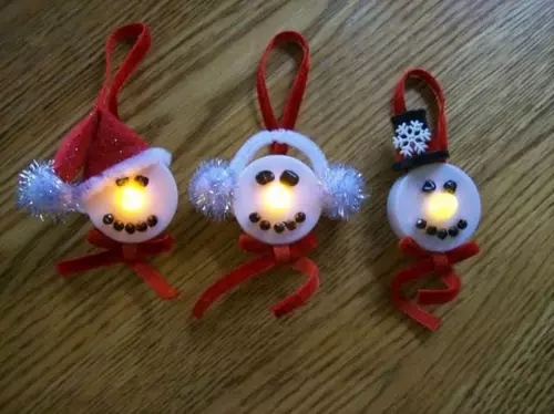 Tea Light Snowman Ornament