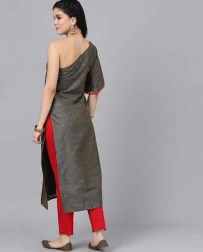 One Shoulder Kurti back