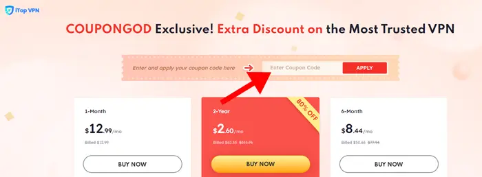 itop vpn exclusive coupon page