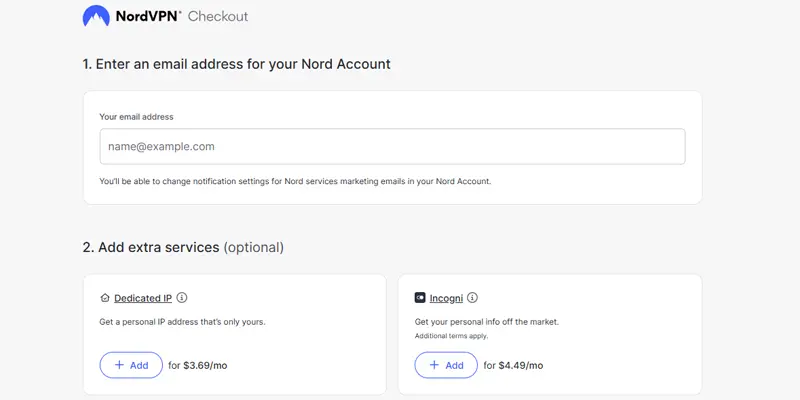 nordvpn checkout