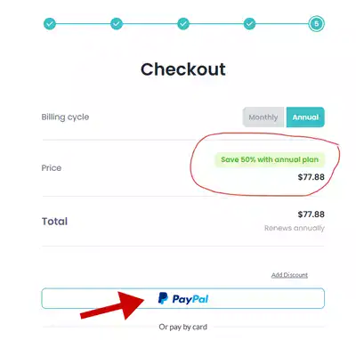 incogni payment page