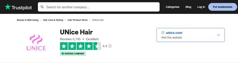 unice hair trustpilot review