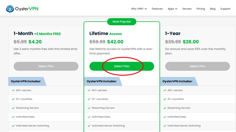 oystervpn plans