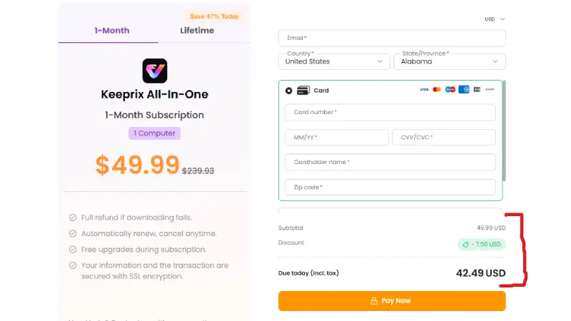 Keeprix checkout discount