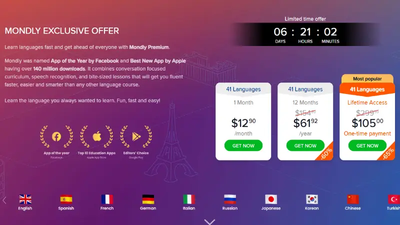 mondly plan pricing 2026